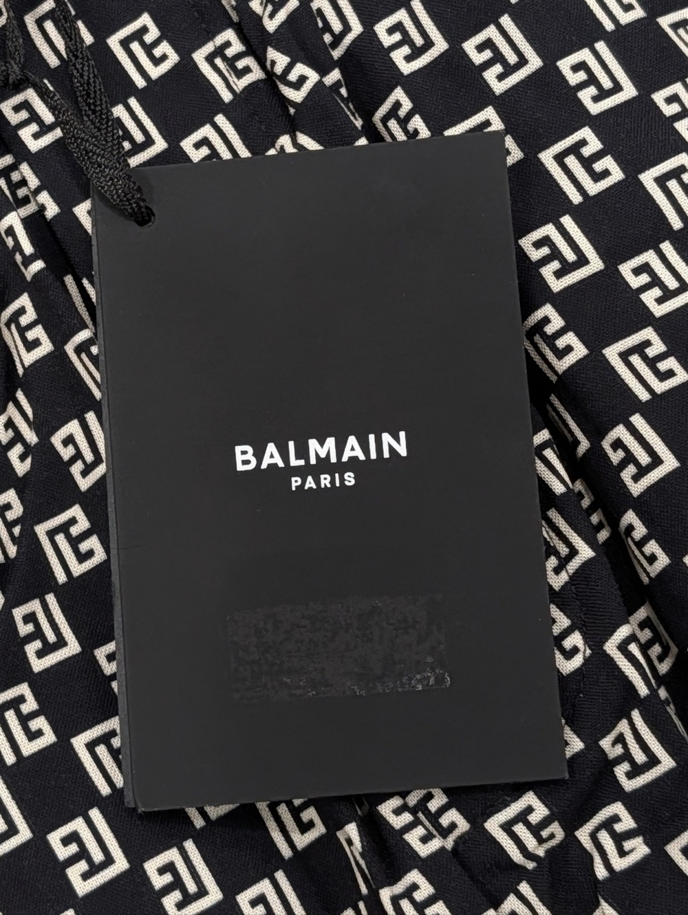 $1680 Mens BALMAIN Mini Monogram Paisley Jogger Pants Black/White 50 US 34 - Picture 9 of 10